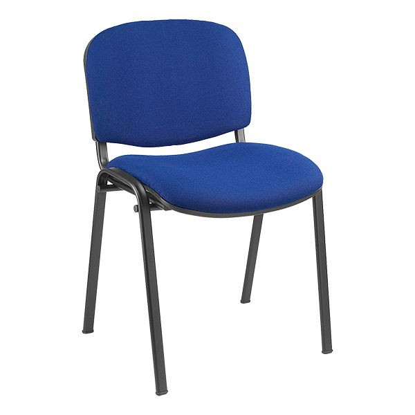 Lüllmann gestoffeerde stoel zonder armleuningen, 470/840 x 545 x 425 mm, blauw, 220201