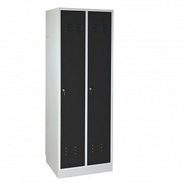 ADB šatní skříň běžná &quot;2dveřová, rozměry (VxŠxH): 1780x600x500 mm, barva korpusu: světle šedá (RAL 7035), barva dveří: antracit (RAL 7016), 40890