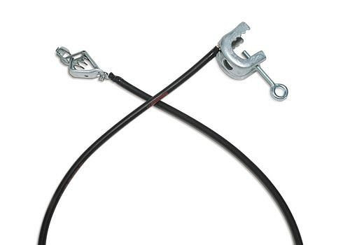 Zemnící kabel DENIOS s 1 krokosvorkou / 1 C-svorkou a izolací, délka kabelu 2 m, 137-382