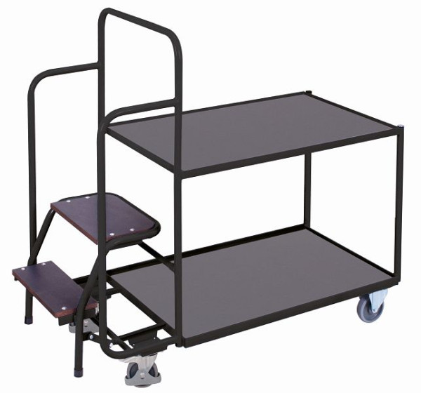 Vychystávací vozík VARIOfit se 2 ložnými plochami, nízký, vnější rozměry: 1 455 x 625 x 1 320 mm (ŠxHxV), sw-600.614/AG