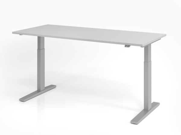 Hammerbacher skrivebord XMKA19, 180 x 80 cm, top: grå, 25 mm tyk, ABS tyk kant, rektangulær form, VXMKA19/5/S