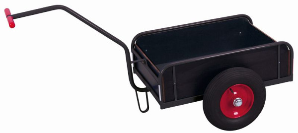 Ruční vozík VARIOfit s boční stěnou, vnější rozměry: 1 600 x 810 x 860 mm (ŠxHxV), sada kol: pneu, zu-1281/AG