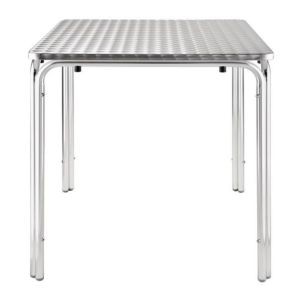 Bolero négyzet alakú bisztró asztal rozsdamentes acél 4 láb 70cm, U505