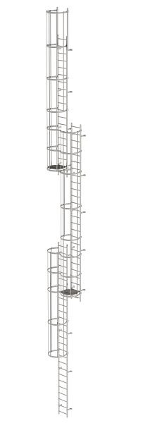 Munk Günzburger Steigtechnik Meerdelige vaste ladder met rugbescherming (noodladder) RVS 17,16m, 530255