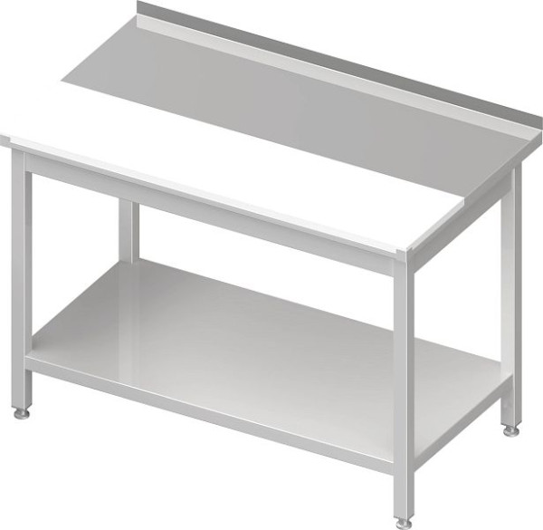 Stalgast arbejdsbord med fod, 1700x700x850 mm, med forsænket PE skæreplade, med opretstående, svejset, VAT17715A