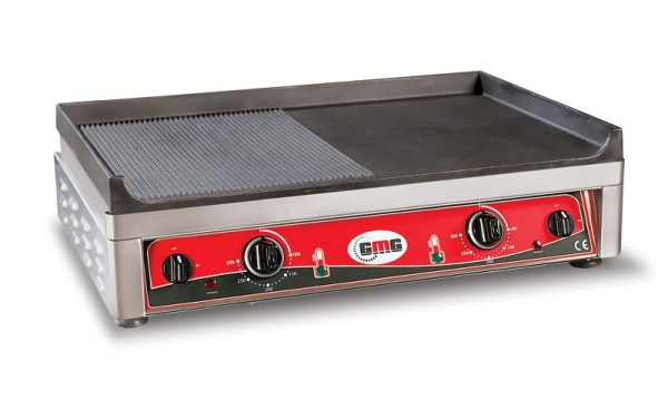 GMG grillplade, elektrisk, glat & rillet, 2 varmezoner, GP7050EG
