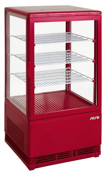 Mini witryna chłodnicza Saro z obiegiem powietrza model SC 70 czerwona, 330-10031