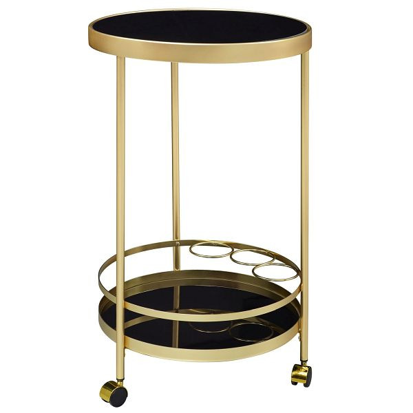 Wózek do serwowania Wohnling Design złoty okrągły Ø 45 cm 2 poziomy, WL6.000