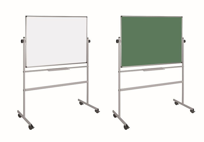 Bi-Office roterende kombination whiteboard magnetisk og grøn keramisk side 120x90cm, QR0213