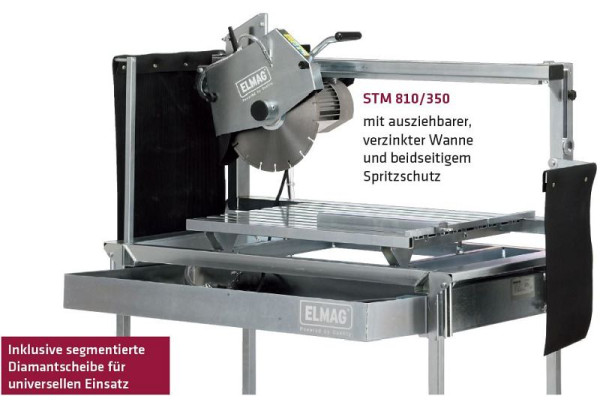 ELMAG steenzaagmachine (inclusief slede), STM 810/350, 230 volt, 61319