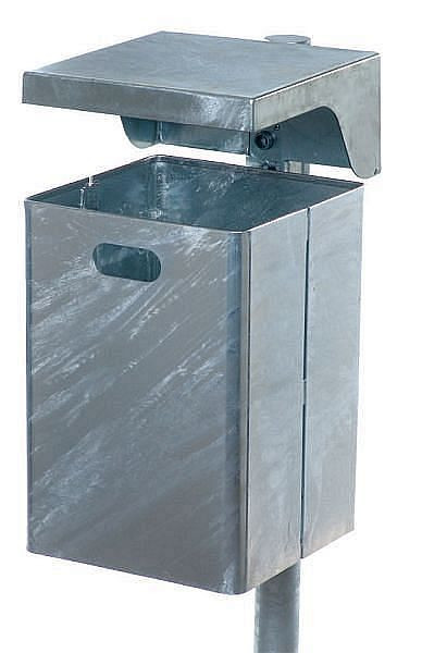 Renner obdélníkový odpadkový koš cca 50 L (bez popelníku), vhodný pro montáž na stěnu a sloupek, žárově zinkovaný, 7049-40FV