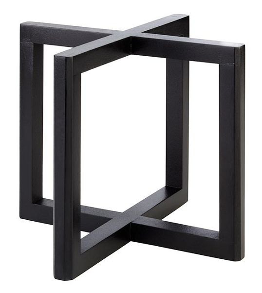 APS bufetový stojan -DŘEVO-, 20 x 20 cm, výška: 17,5 cm, akátové dřevo, černá, 33281