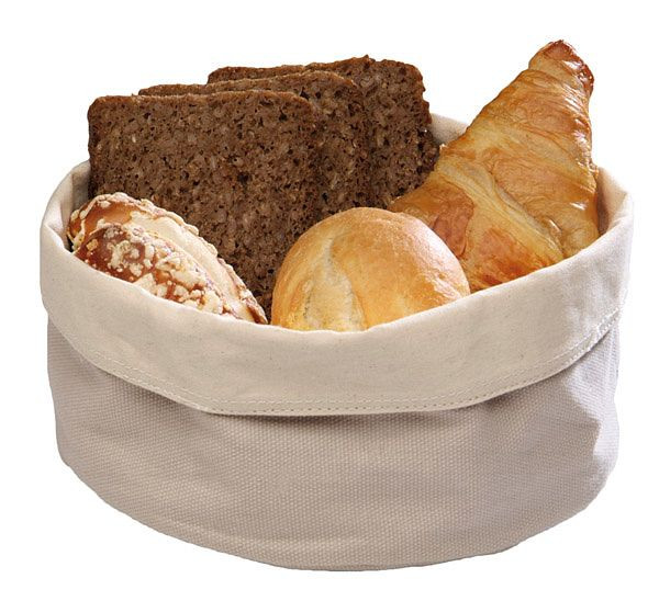 Saco de pão APS, Ø 17 cm, altura: 8 cm, algodão, bege, lavável na máquina até 30 graus, 30340