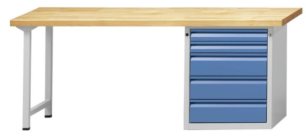 Pracovní stoly ANKE Kombinovaný pracovní stůl, model 826 E, 2000 x 700 x 840 mm, RAL 7035/5012, BMP 40 mm, 510,940