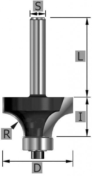Kulatý řezák Edessö HW s kuličkovým ložiskem, A: 18,7, R: 3, B: 9,5, C: 8, 111018708