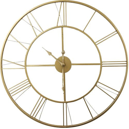 Ceas de perete cu cuarț Technoline auriu, metal, dimensiuni: Ø 60 cm, 775539