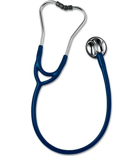 ERKA stethoscoop voor volwassenen met zachte oorstukjes, membraanzijde (dubbelmembraan), tweekanaalsslang SENSITIVE, kleur: marineblauw, 525.00020
