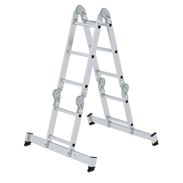 Munk Günzburger Steigtechnik multifunctionele ladder, 4-delig met nivello® traverse 2x2 + 2x3 sporten, 031310