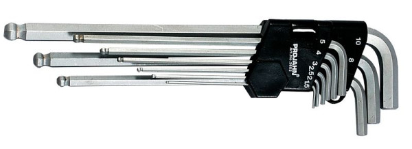 Zestaw kluczy nasadowych z łbem kulistym Projahn, zestaw nasadek sześciokątnych 1,5-10 mm, 9 sztuk, 3602