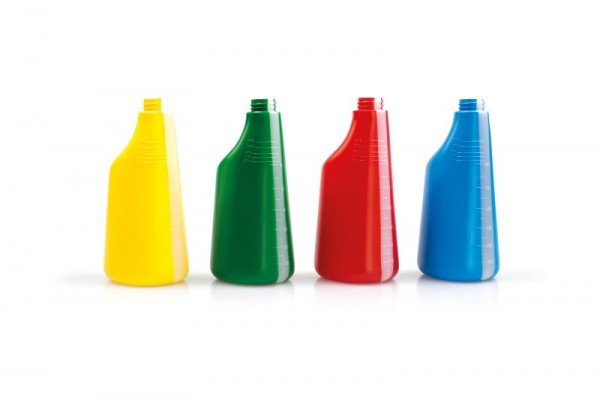 De Witte polyethyleen fles 600 ML geel, rood, groen, blauw, 901.200.10x