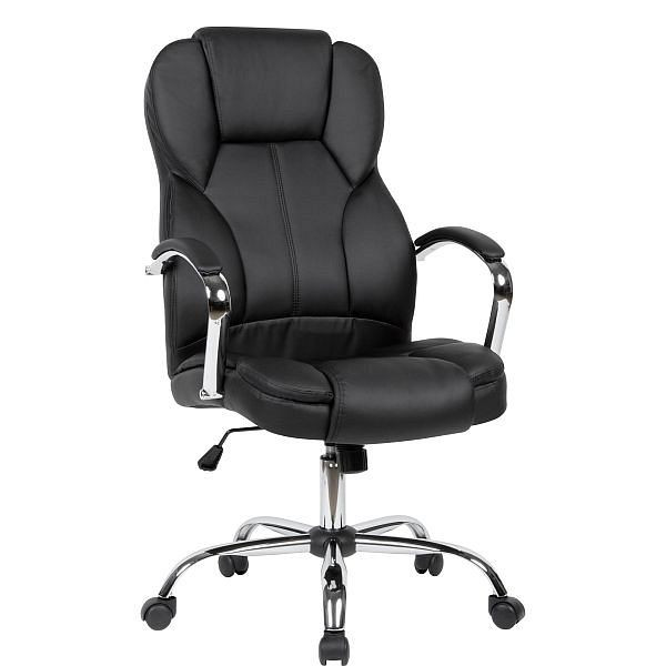Capa para cadeira executiva Amstyle em couro sintético preto, SPM1.411