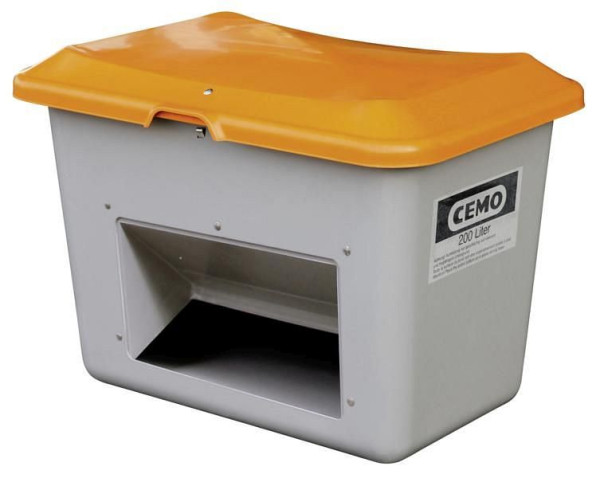 Cemo gritcontainer Plus 3 200 l, grijs/oranje, met uitnameopening, 10566