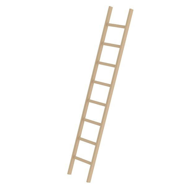 Munk Günzburger Steigtechnik enkele sport ladder van hout zonder traverse 8 sporten, 033108