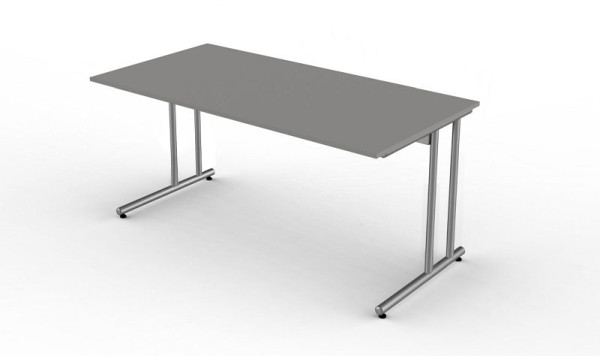 Kerkmann skrivebord med C-fodsramme, Start Up, B 1600 mm x D 800 mm x H 750 mm, farve: grafit, 11434512