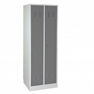 ADB šatní skříň normální &quot;2dveřová, rozměry (VxŠxH): 1780x600x500 mm, barva korpusu: světle šedá (RAL 7035), barva dveří: šedá (RAL 7001), 40886