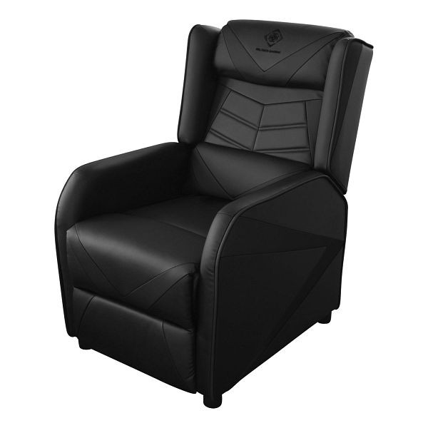 Deltaco Gaming and Relax Chair Fotel gamingowy (sztuczna skóra, z podnóżkiem, 140 kg), GAM-087-B