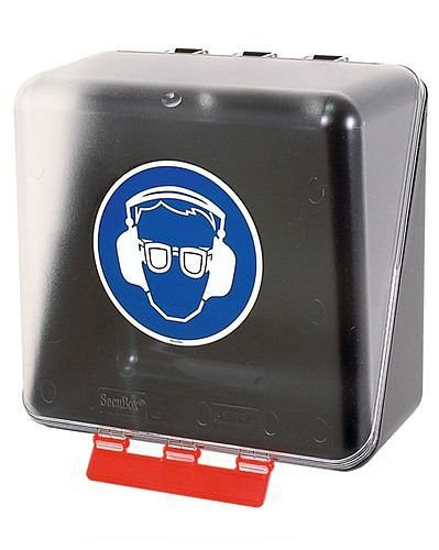 DENIOS midi box voor het opbergen van oog-/gehoorbescherming, transparant, 116-487