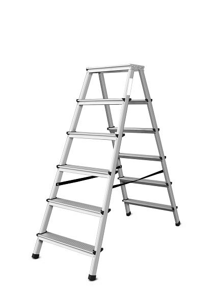 VaGo-Tools Ladder, trapladder, vouwladder, tweezijdige huishoudladder, 2x6 treden, AML-260_kv