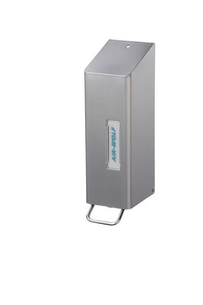 Air Wolf zeep- en desinfectiemiddeldispenser, Omega-serie, H x B x D: 328 x 97 x 142 mm, 1200 ml, gecoat roestvrij staal, 29-002