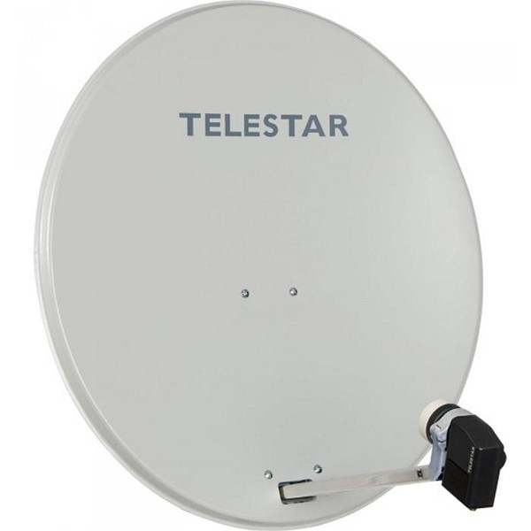 TELESTAR DIGIRAPID 80 Světle šedá hliníková satelitní anténa včetně SKYQUAD HC LNB pro 4 účastníky, 5109737-AB