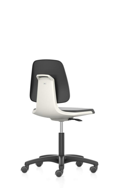 bimos pracovní židle Labsit s kolečky, sedák V.450-650 mm, PU pěna, bílá skořepina sedáku, 9123-2000-3403