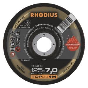 Rhodius TOPline RS480 schuurschijf, diameter [mm]: 125, dikte [mm]: 7, boring [mm]: 22.23, VE: 25 stuks, 210239