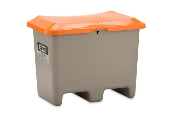 Cemo gritcontainer Plus 3 200 l, grijs/oranje, zonder uitnameopening, 10567