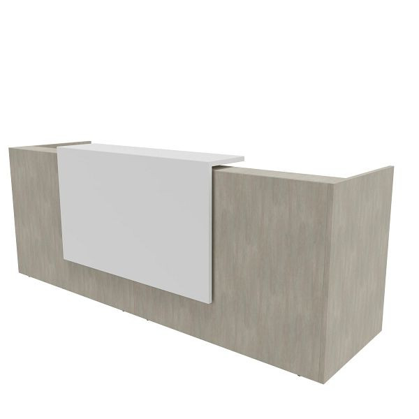 Quadrifoglio toonbank Z2, 286x88cm kleur: lichaam beton / plank wit, Z2C02 / 3MJ1