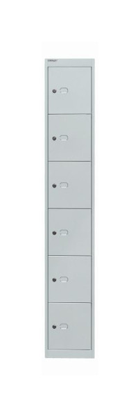 Bisley Office locker, 1 vaks, 6 vaks, lichtgrijs, CLK126645