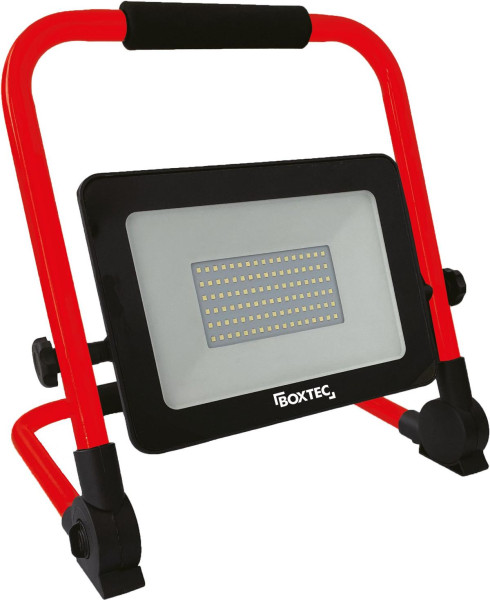BOXTEC LED-kohdevalorakennuskohdevalo AKKU 50W, 3500lm, 6500K, IP54, säädettävä, taitettava lattiakehys, 48205