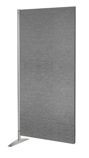 Ecran de intimitate Kerkmann Metropol, element textil, L 800 x D 450 x H 1750 mm, aluminiu argintiu/gri, 45697616