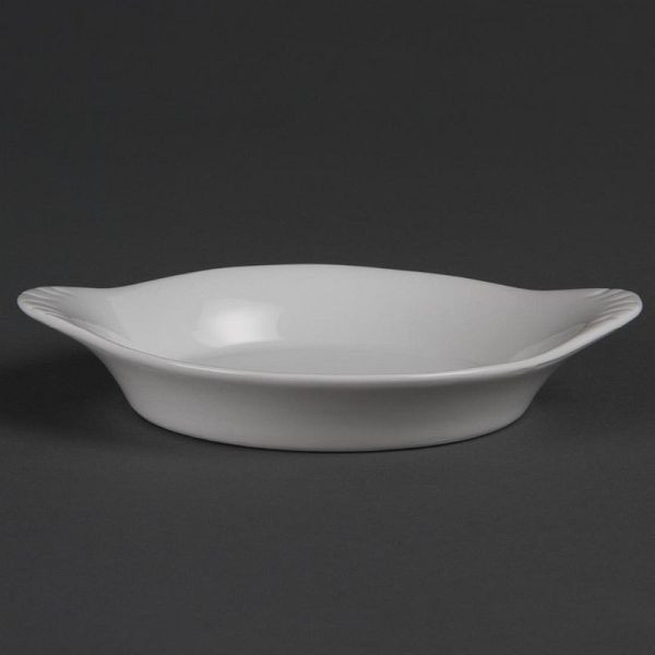 Olympia Whiteware στρογγυλά πιάτα γκρατέν λευκά 15,6 x 12,6 cm, PU: 6 τεμάχια, W443