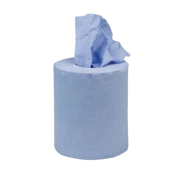 Rolos de toalha de mão Jantex para uso interno, pequeno, azul, 1 dobra, PU: 12 unidades, GD728