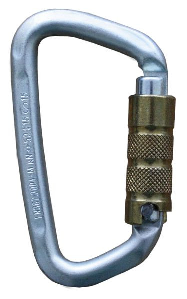 Mosquetão Funcke FSK4, mosquetão Trilock em aço, largura de abertura: 21 mm, formato D, 70020140