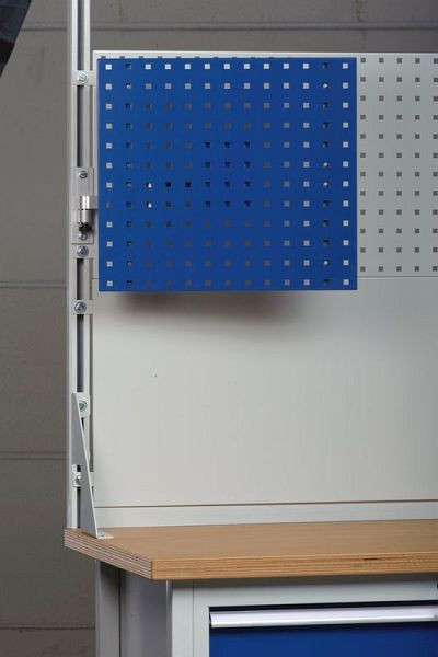 KLW otočné rameno s děrovanou deskou 500 x 450 mm š xv s otočným ramenem z hliníku, stříbrné barvy, nastavitelné a uzamykatelné, ABC-SA2-LP-01
