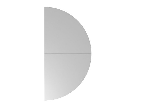 Hammerbacher aanbouwtafel 2xkwartcirkel HA160, 160 x 80 cm, blad: grijs, 25 mm dik, aanbouwtafel met grafiet steunpoot, werkhoogte 68-76 cm, VHA160/5/G