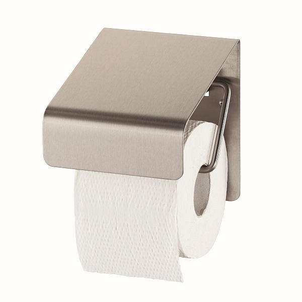 Air Wolf toiletpapirholder, Omicron II-serien, H x B x D: 150 x 130 x 130 mm, børstet rustfrit stål, 35-712