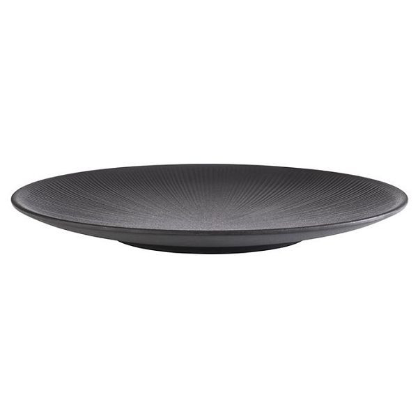 APS bord -NERO-, Ø 33 cm, hoogte: 3,5 cm, melamine, zwart, 85065