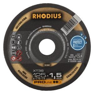 Rhodius PROline XT38 extra dunne doorslijpschijf, diameter [mm]: 125, dikte [mm]: 1.5, boring [mm]: 22.23, VE: 50 stuks, 203881