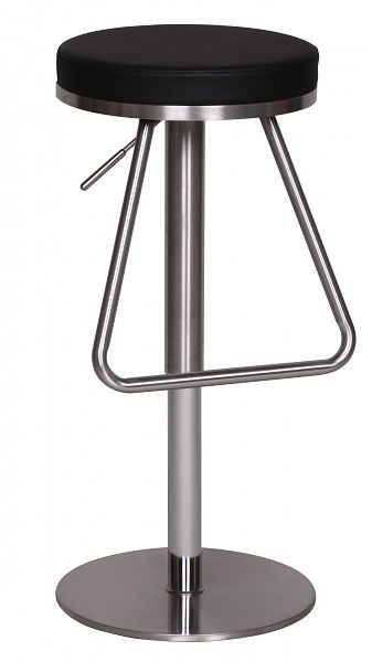 Scaun de bar Wohnling din oțel inoxidabil negru scaun reglabil pe înălțime 54 - 79 cm, WL1.291